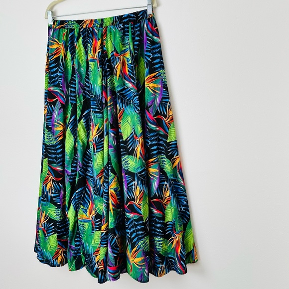 Rachel Zoe Maxi Skirt Tropical Colorful Elastic Waist Pull On - Picture 10 of 10